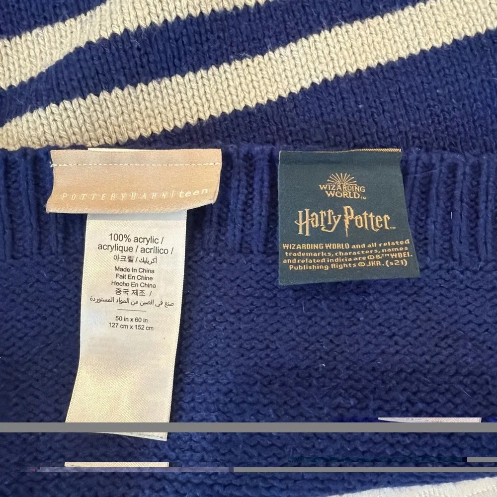 Pottery Barn Teen HARRY POTTER Ravenclaw Knit Throw Blanket 50